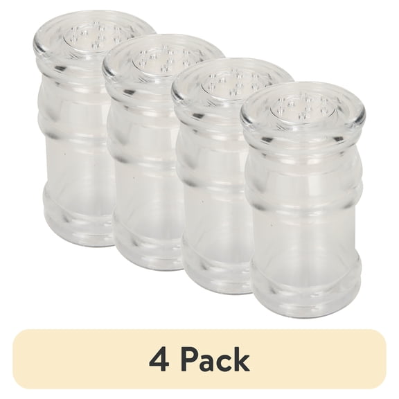 (4 pack) Mainstays Salt & Pepper Shaker, Clear, Ideal Use for Seasoning Storage and Serving