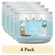 (4 pack) Mainstays 3-Wick Scented Glass Jar Candle, Salted Sea Spray, 11.5oz.