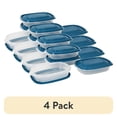 thumbnail image 1 of (4 pack) Mainstays Semi Durable Rectangle 4cup Plastic Food Storage Container 4 Pack, Made for Family Meals and Easy Serving, along with being the perfect size for your Lunch Bag, 1 of 11