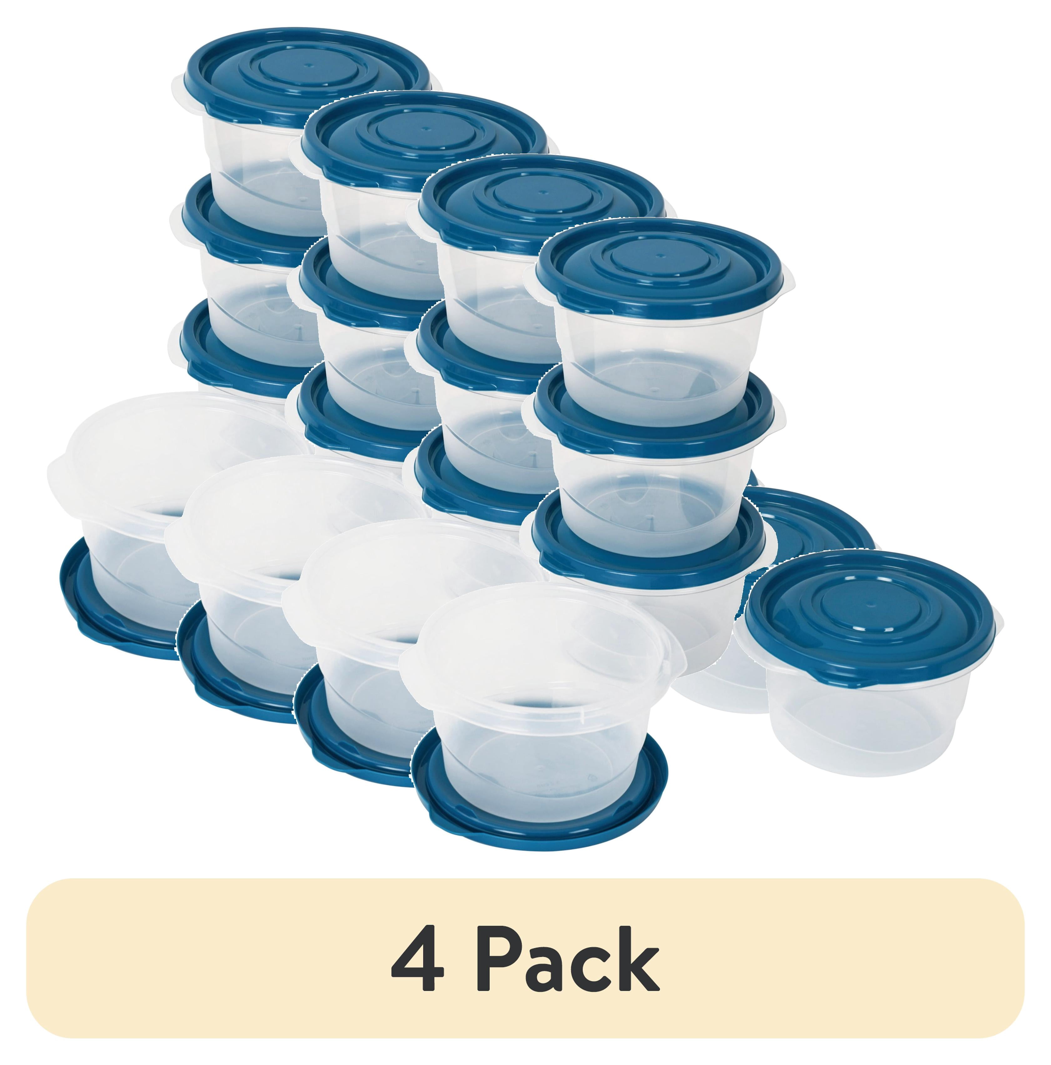 (4 pack) Mainstays Semi Durable Round 3.2 Cup Plastic Food Storage Containers, 5 Pack