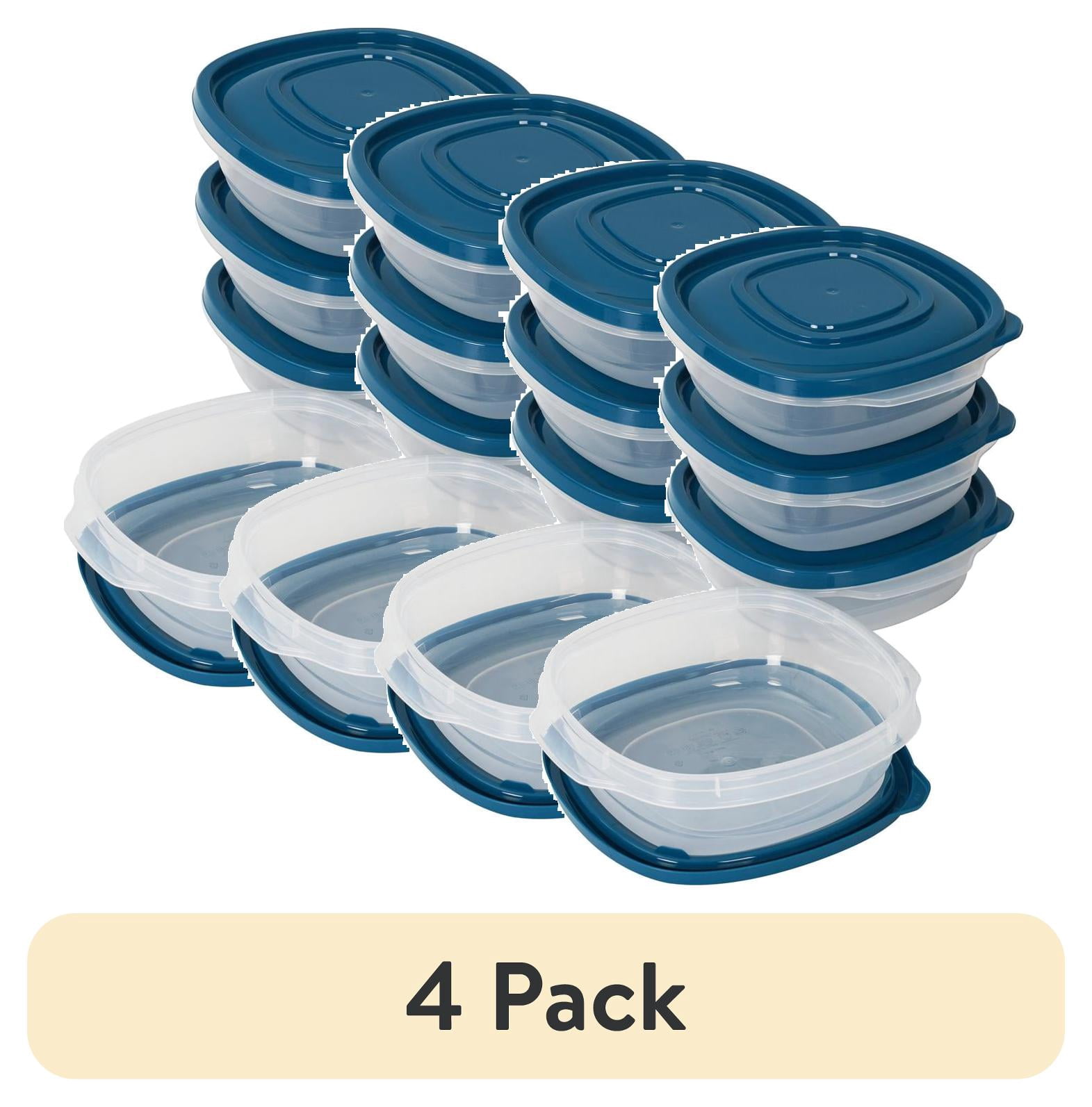 (4 pack) Mainstays Semi Durable Square 2.9 Cup Plastic Food Storage Container, 5 Pack