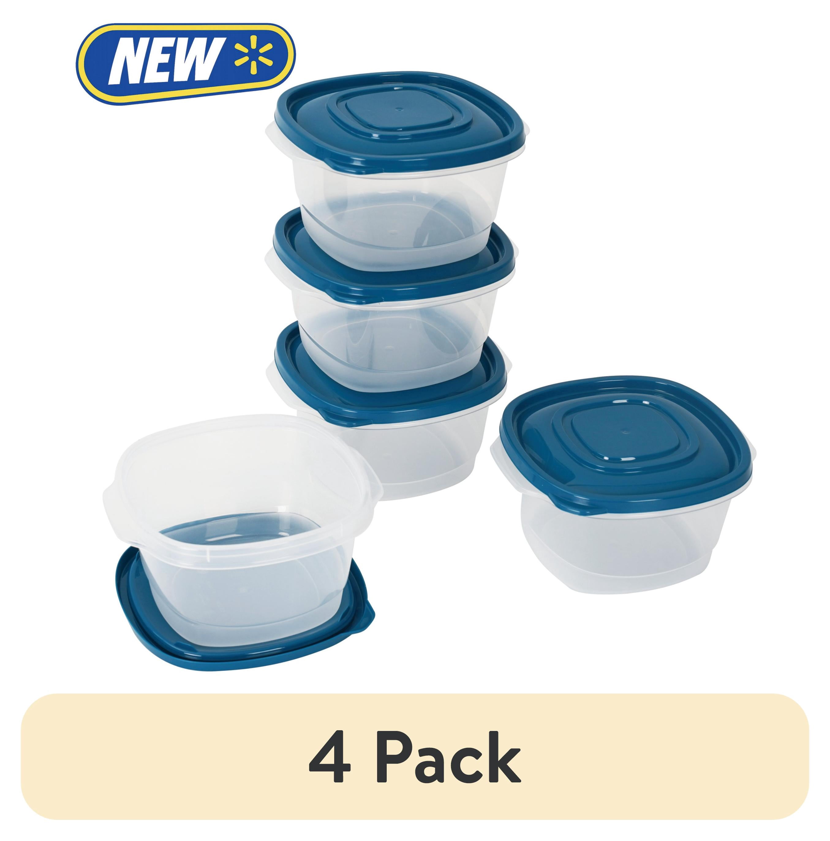 (4 pack) Mainstays Semi Durable Food Storage Containers, 5.2 Cup, 5 Pack