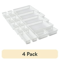 (4 pack) Mainstays Set of 7 Drawer Storage Organizer Bins, 4 case