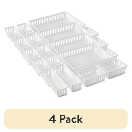 (4 pack) Mainstays Set of 7 Drawer Storage Organizer Bins