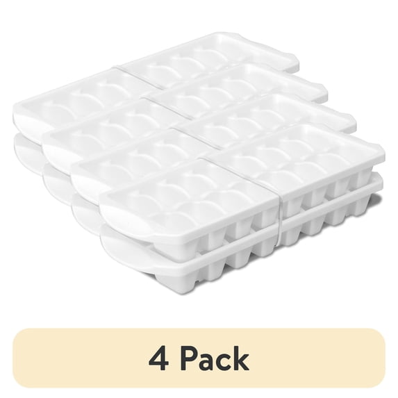 Stackable Freezing Trays (4 pack) Mainstays Set of Two Stacking Ice Cube Trays, Freezer-Safe ...