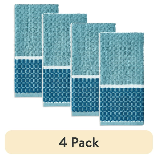(1 pack) Mainstays Siena Kitchen Towel, 16"W x 26"L , Teal, 1 Piece ...