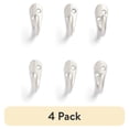 thumbnail image 1 of (4 pack) Mainstays, Satin Nickel Metal Hooks, Clutter-Free Hooks for Hanging Towels and Coats, 10 lbs Capacity, 6 Pack, 1 of 8