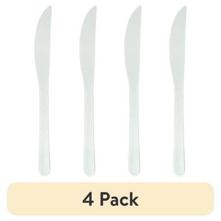 (4 pack) Mainstays - Soft Sea Green Eco-Friendly Recycled Plastic 3-Piece Flatware Set