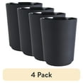 thumbnail interactive-video image 1 of (4 pack) Mainstays Soft Touch Ribbed Plastic 1.98 Gallon Black Trash Can, 1 of 9