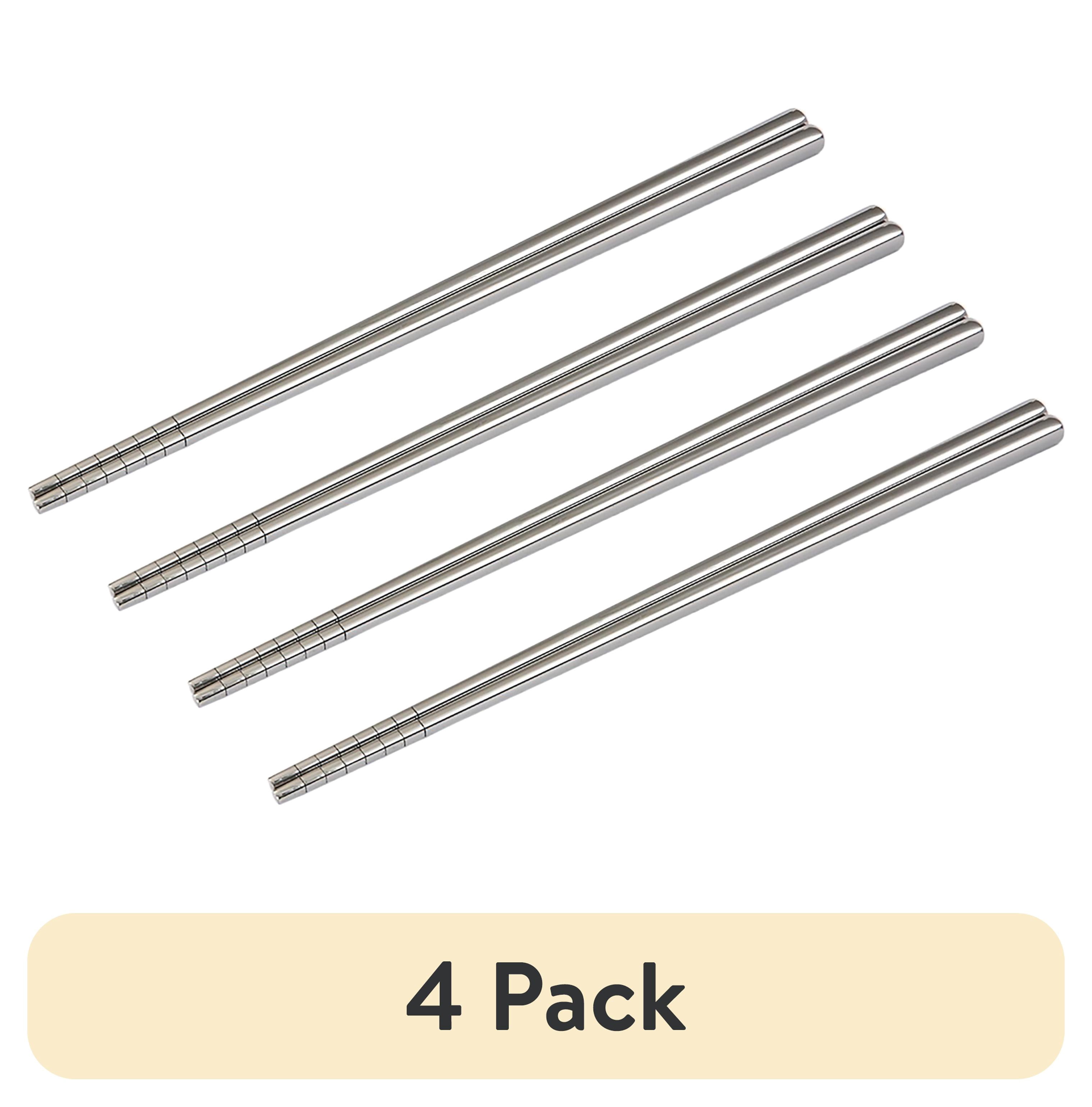 (4 pack) Mainstays Stainless Steel Chopsticks, 4-Pairs