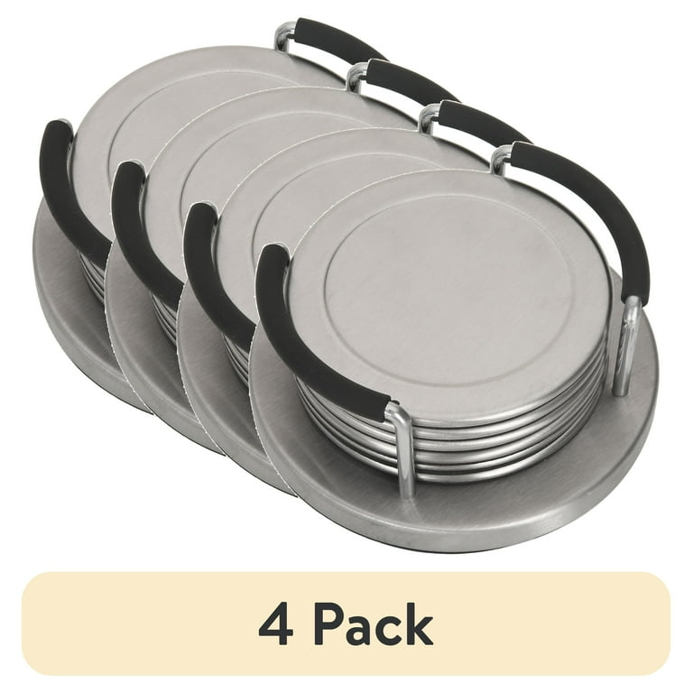 Cartier スターリングシルバー卓上スパイス4個セット 4 pack) Mainstays Metal Stainless Steel Coaster Set and Holder