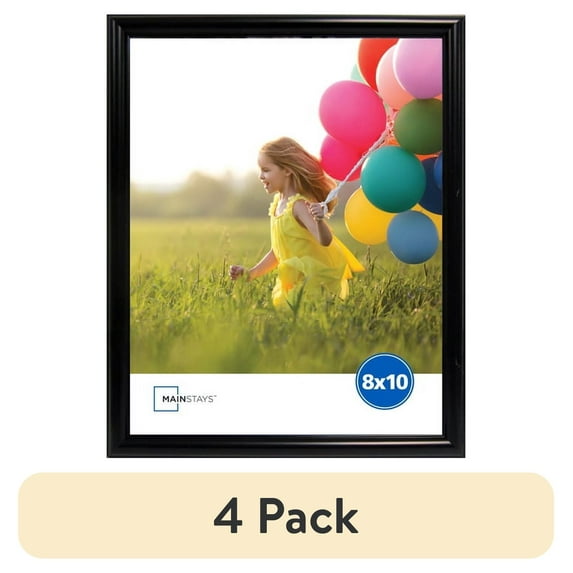 (4 pack) Mainstays Thin Rounded 8x10 Black Picture Frame