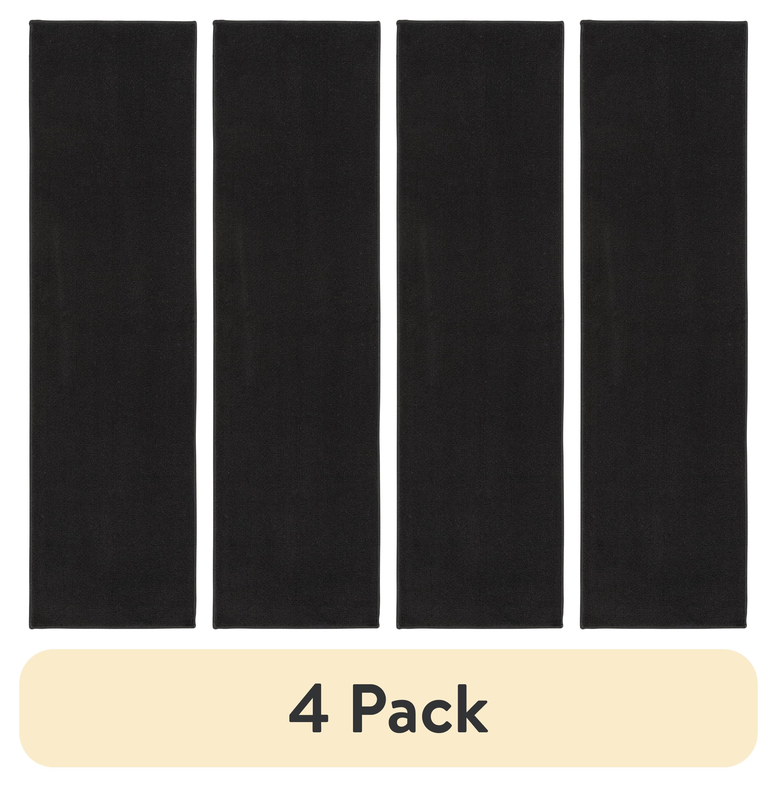 (4 pack) Mainstays Titan Durable Indoor Black Runner Rug, 20"x72"