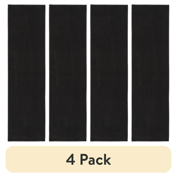 (4 pack) Mainstays Titan Durable Indoor Black Runner Rug, 20"x72"