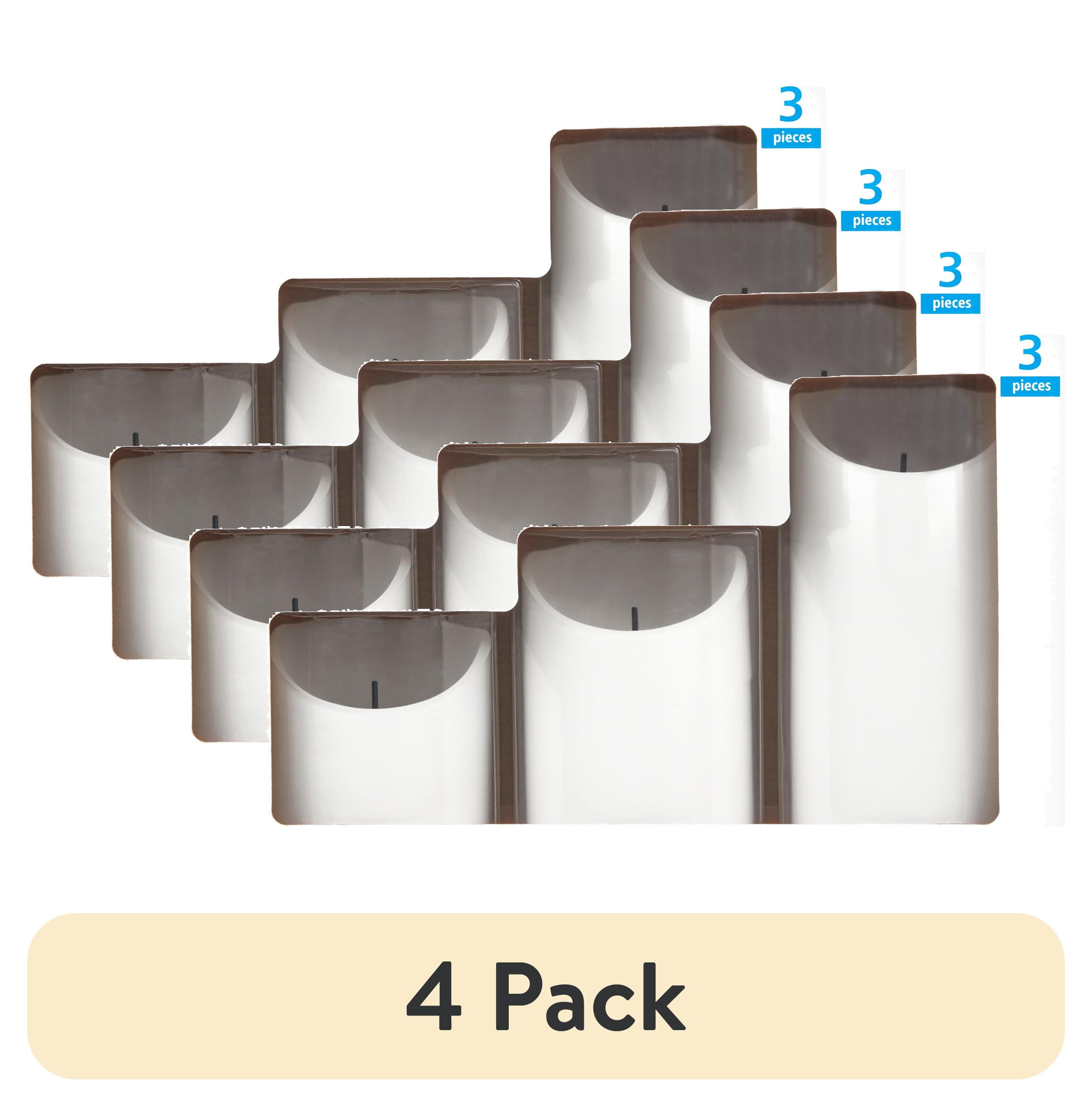 (4 pack) Mainstays Unscented Flameless LED Pillar Candles, White, Various Sizes, 3 Count