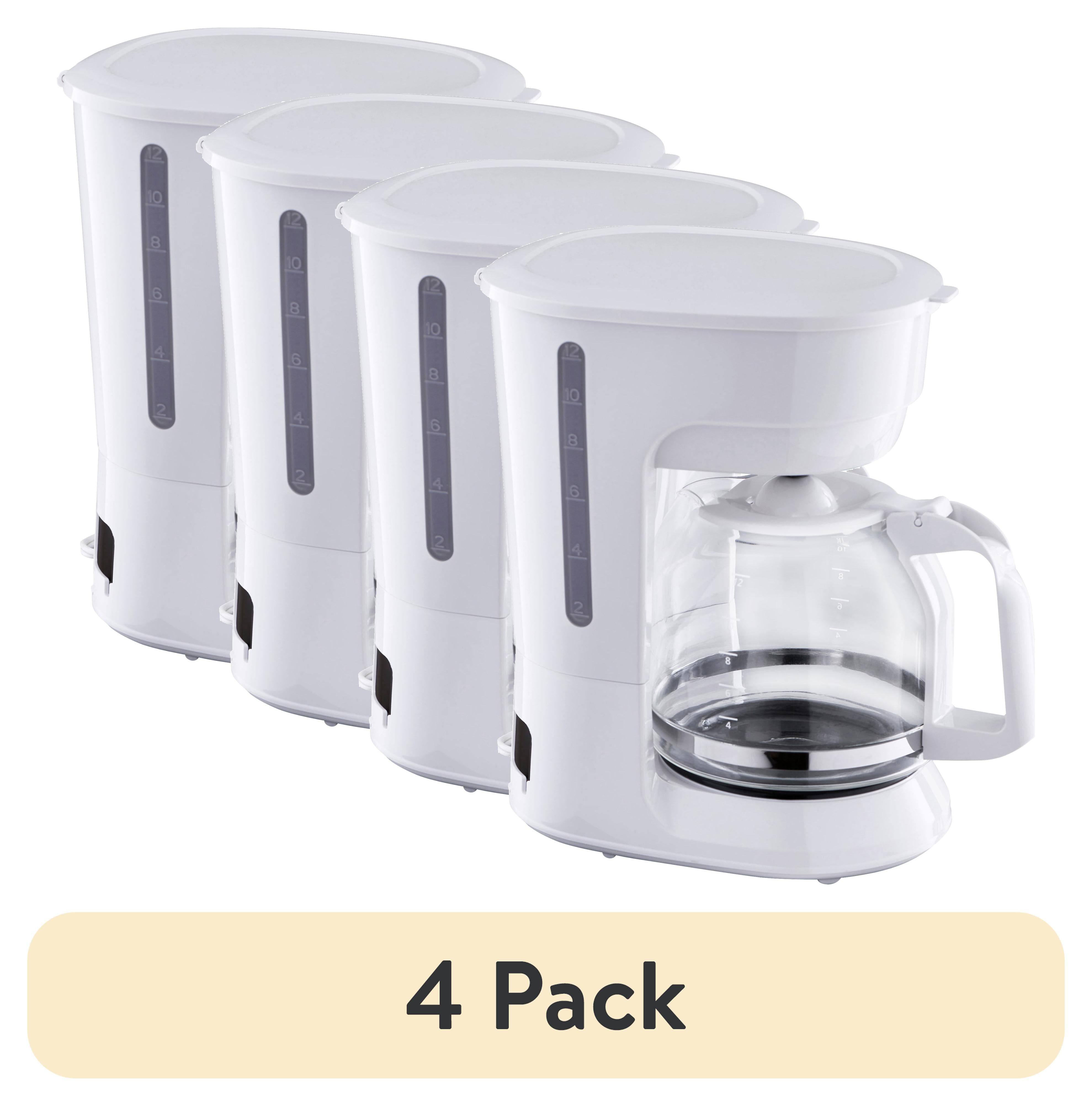 (4 pack) Mainstays White 12-Cup Drip Coffee Maker, New