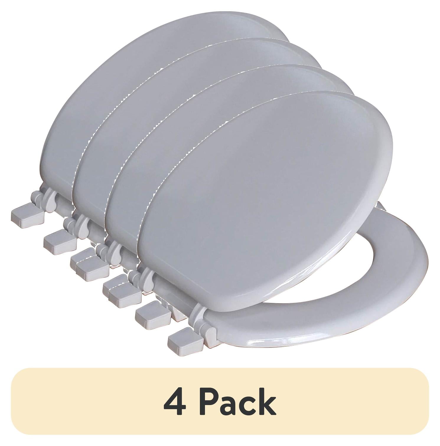 (4 pack) Mainstays Toilet Seat White Round Molded Wooden