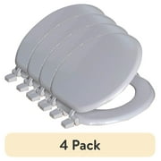 (4 pack) Mainstays White Round Molded Wooden Toilet Seat