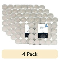 (4 pack) Mainstays White Unscented Indoor/Outdoor Tealight Candles,25 Count