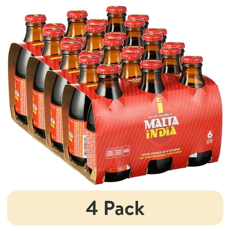 (4 pack) Malta India Malt Beverage, 6 Pack, 7 fl oz Glass Bottles