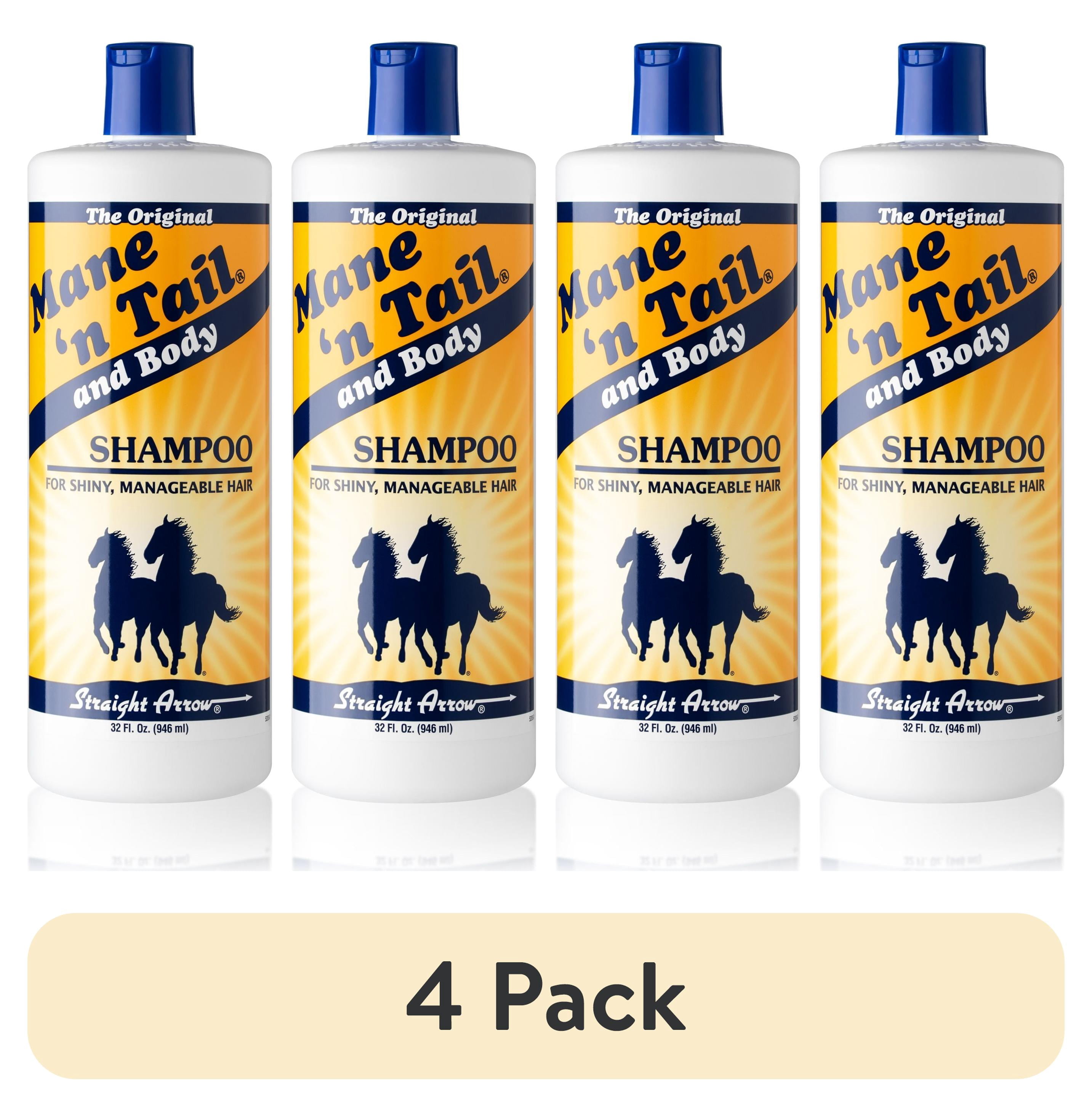 (4 pack) Mane 'n Tail Original Shampoo 32 oz – Fortifies & Conditions Hair for Soft, Silky Shine, pH Balanced for Optimal Body & Manageability