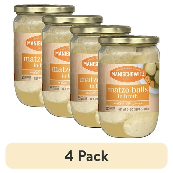 (4 pack) Manischewitz Matzo Balls In Broth, 24 oz