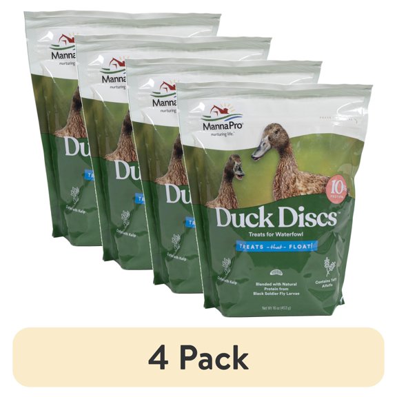 (4 pack) Manna Pro Duck Disc Treats for Waterfowl 16 oz