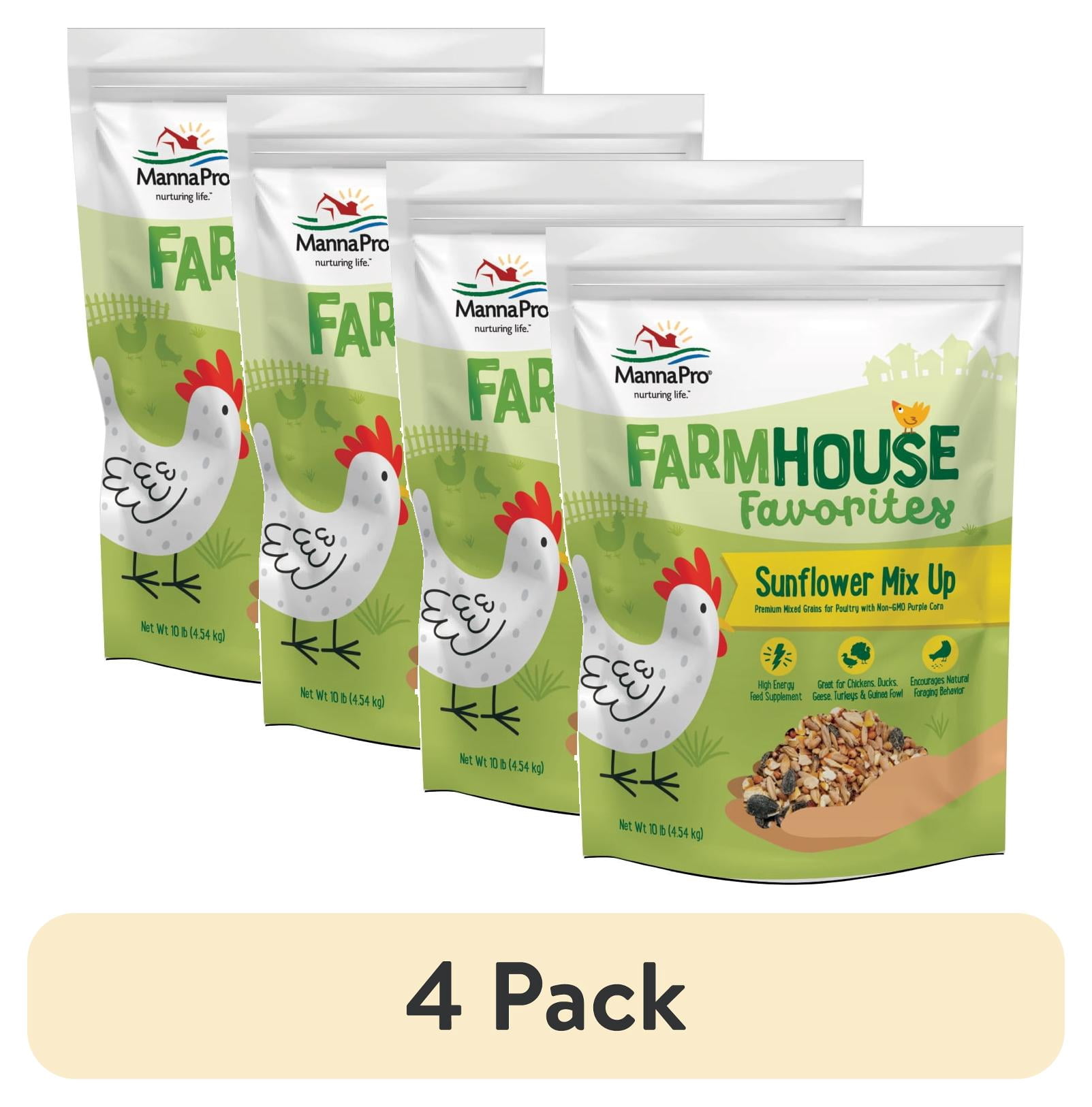 (4 pack) Manna Pro Farmhouse Favorites Chicken Treats - Sunflower Mix up - 1 Bag -10lb.