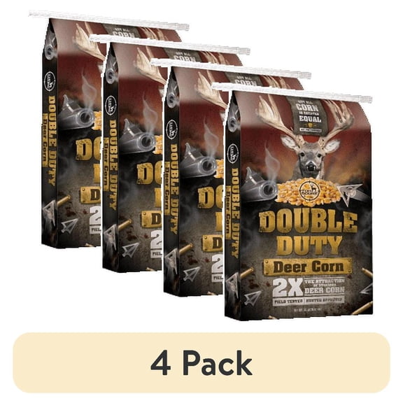 (4 pack) Manna Pro Top Score Double Duty Deer Corn, 35lb Bag, High Protein, Energy-Boosting