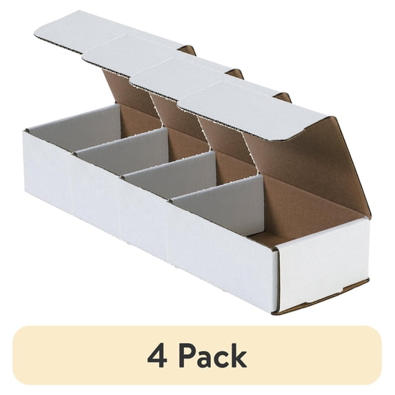(4 pack) 5 in x 5 in x 5 in Inside H, Literature Mailer, White, Corrugate, Single Wall