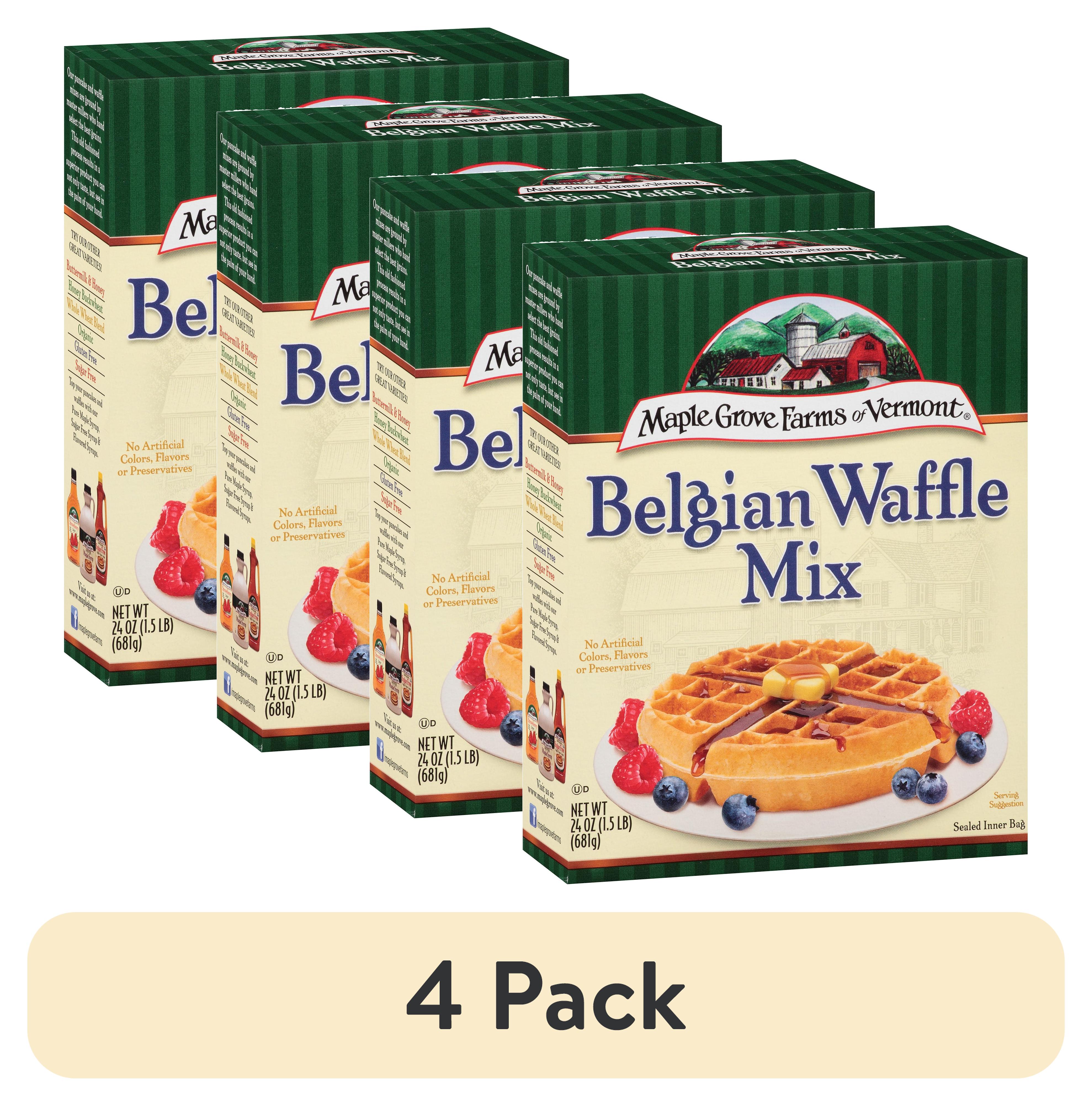 (4 pack) Maple Grove Farms Waffle Mix Belgian, 24 Ounce