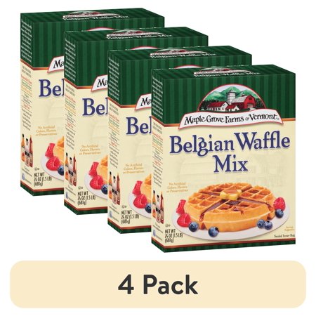(4 pack) Maple Grove Farms Waffle Mix Belgian, 24 Ounce