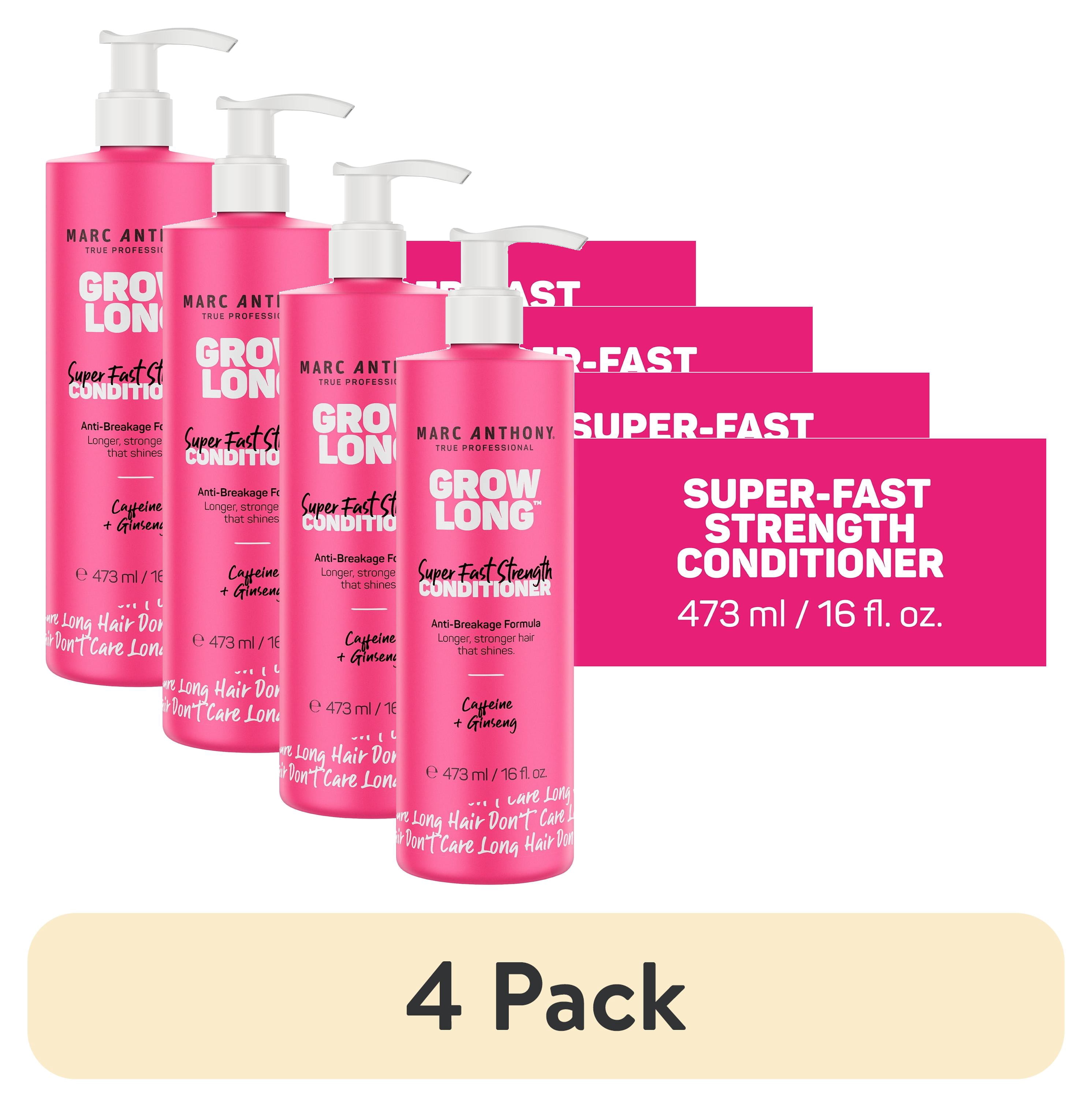 (4 pack) Marc Anthony GROW LONG Super Fast Strength Conditioner with Caffeine & Ginseng, 16 fl oz (Pump)