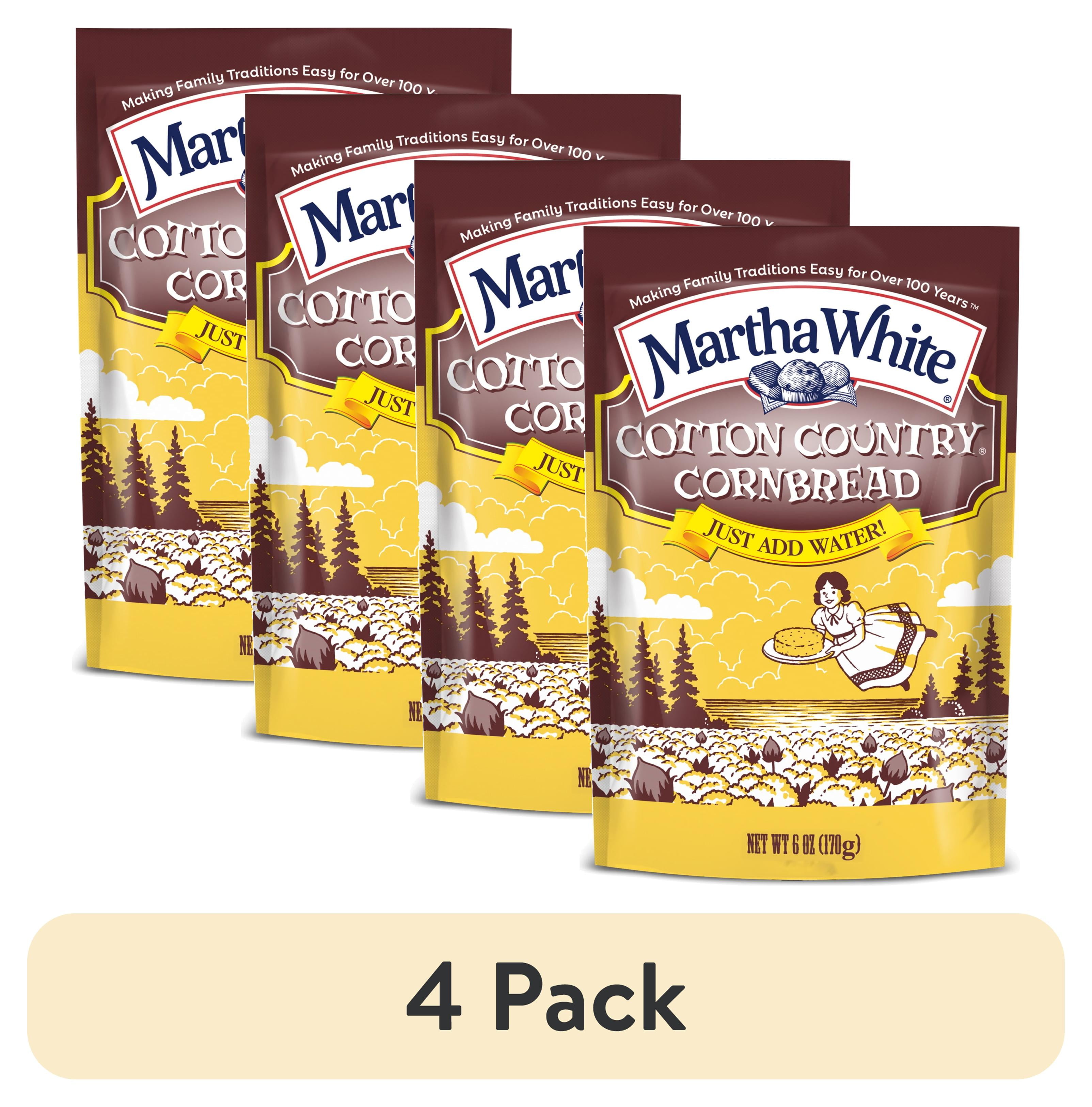(4 pack) Martha White Cotton Country Buttermilk Cornbread Mix, 6 oz ...
