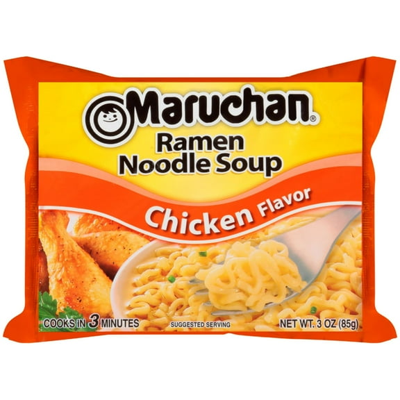 (4 pack) Maruchan Ramen Noodle Soup Chicken Flavor, 3 oz Shelf Stable Package