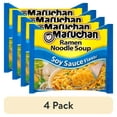 thumbnail image 1 of (4 pack) Maruchan Ramen Noodle Soup, Soy Sauce Flavor Instant Noodles, 3 oz, 1 of 14