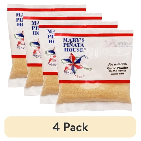 (4 pack) Mary's Pinata House Garlic Powder, 3 oz Bag