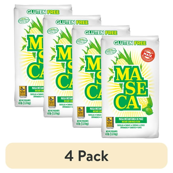 (4 pack) Maseca Gluten Free Instant Corn Masa Flour 4 lb