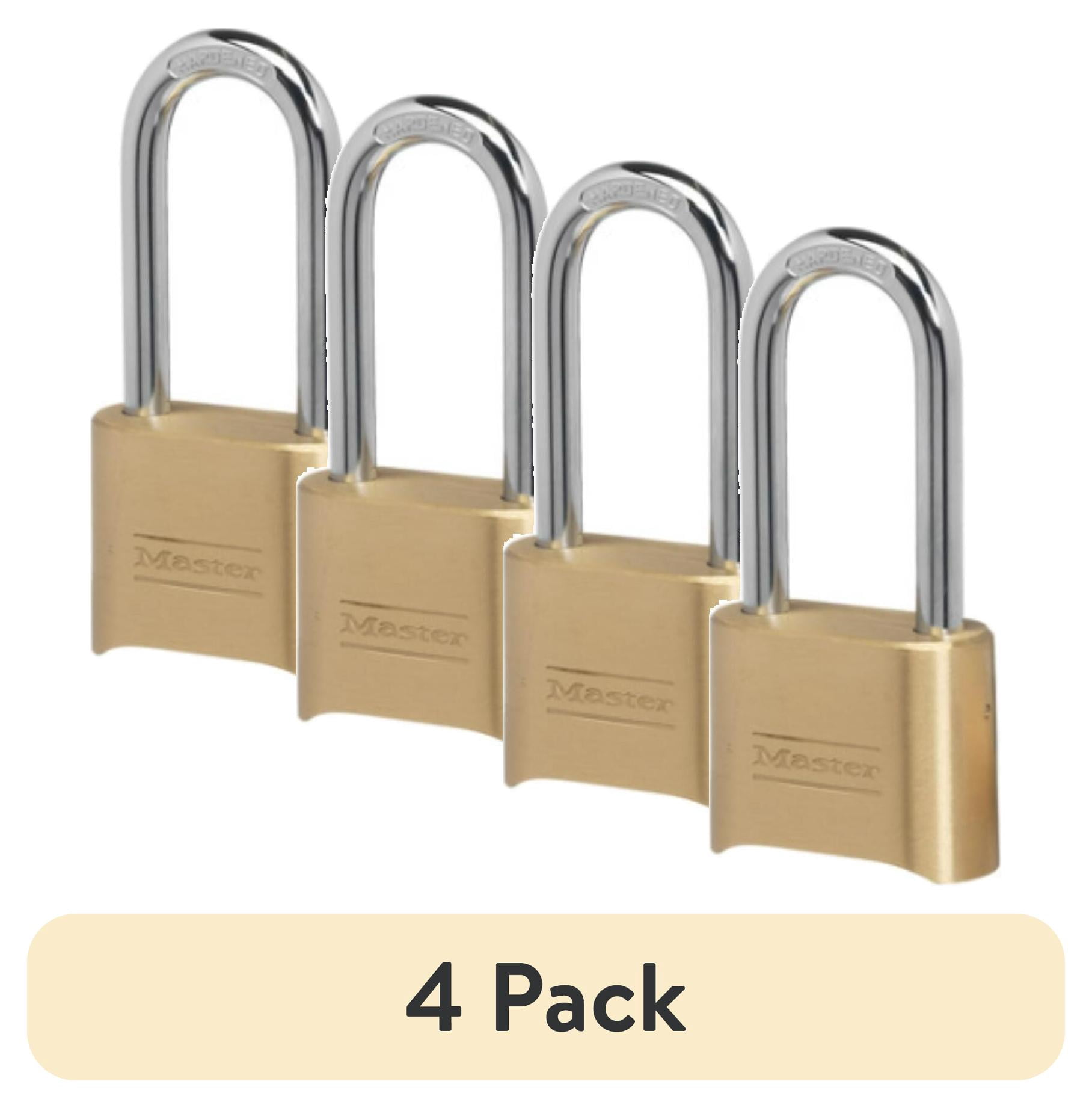 (4 pack) Master Lock 2 in Wide Resettable Combination Brass Padlock with 2-1/4in Shackle