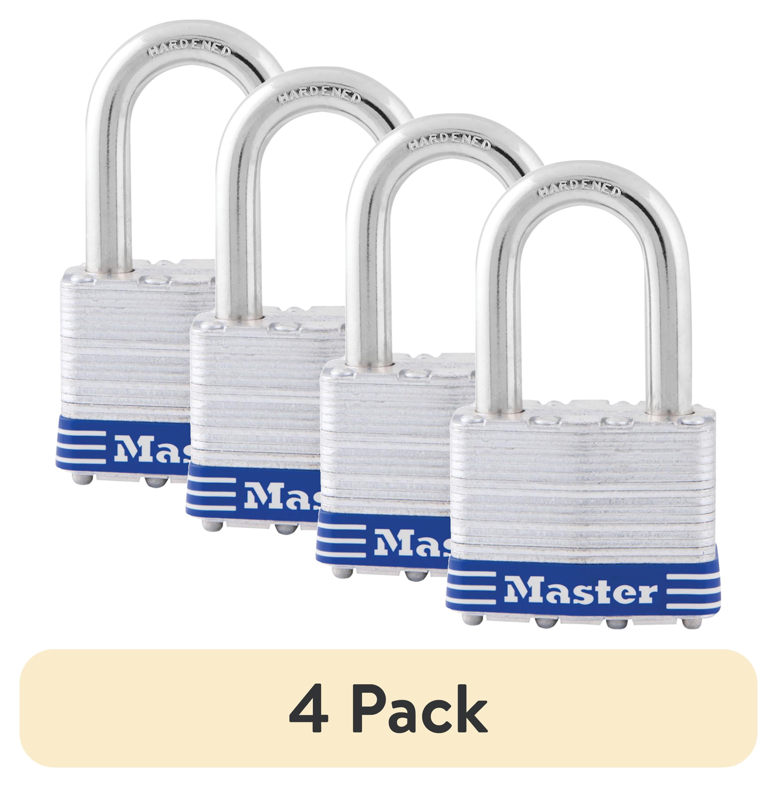 (4 pack) Master Lock 2in (51mm) Wide Laminated Steel Pin Tumbler Padlock with 1-1/2in (38mm) Shackle