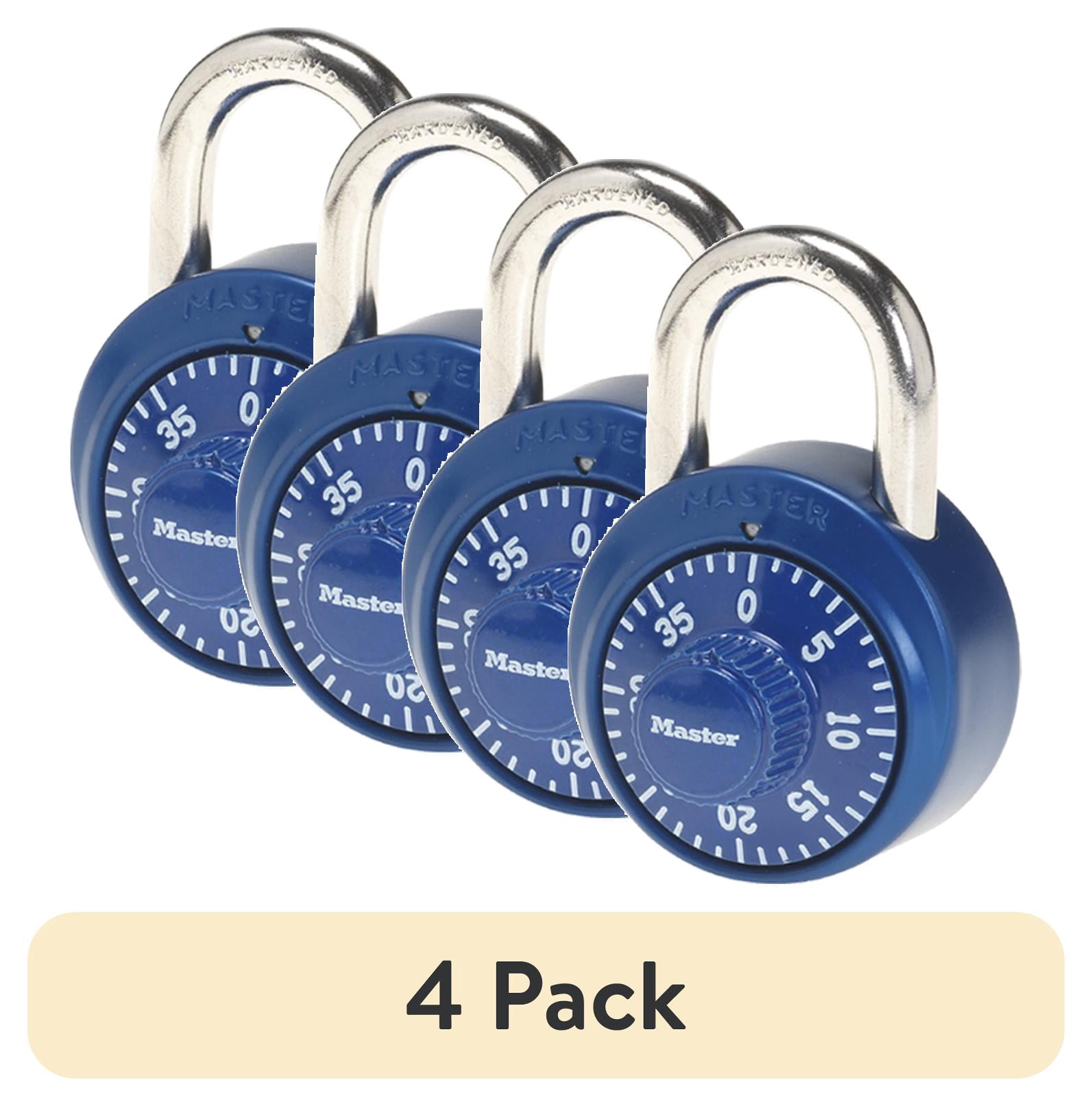 (4 pack) Master Lock School Locker 3-Digit Combination Padlock, Color Variety