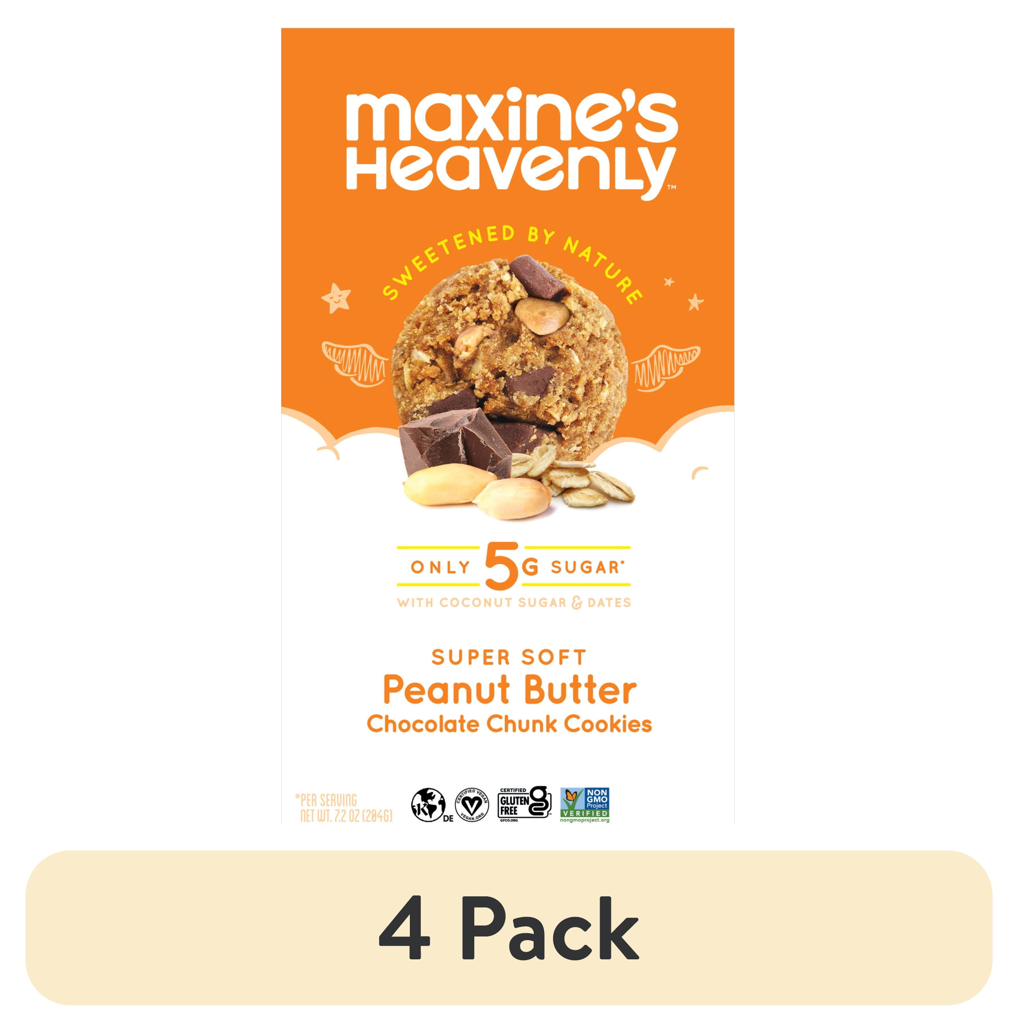 (4 pack) Maxine's Heavenly, Soft Baked Peanut Butter Chocolate Chunk Cookies, 7.2 oz