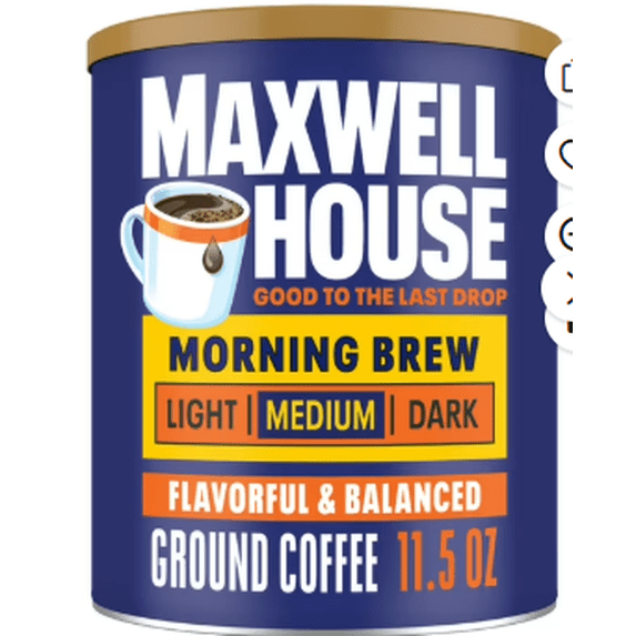 4 pack - Maxwell House Morning Brew Medium Roast Ground Coffee, 11.5 oz Canister