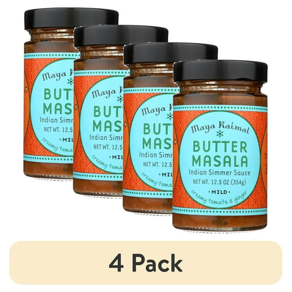 (4 pack) Maya Kaimal Butter Masala Simmer Sauce, 12.5 oz