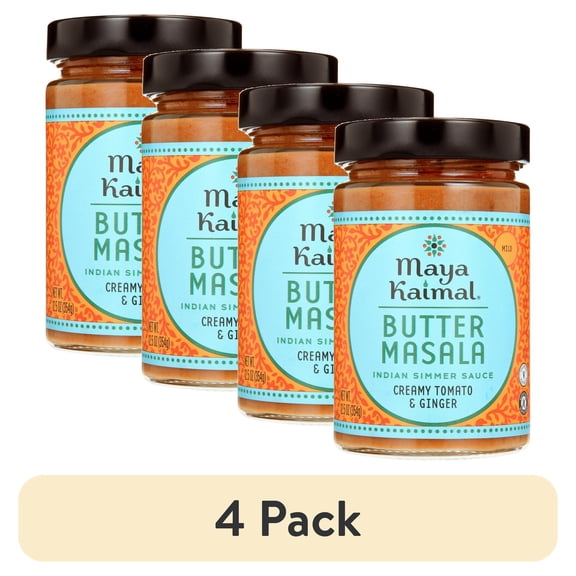 (4 pack) Maya Kaimal Butter Masala Simmer Sauce, 12.5 Oz