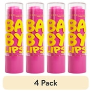 4 pack Maybelline Baby Lips Moisturizing Lip Balm, Pink Punch