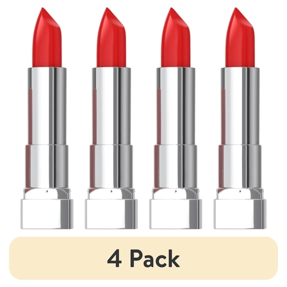 (4 pack) Maybelline Color Sensational Cream Finish Lipstick, Red Revival