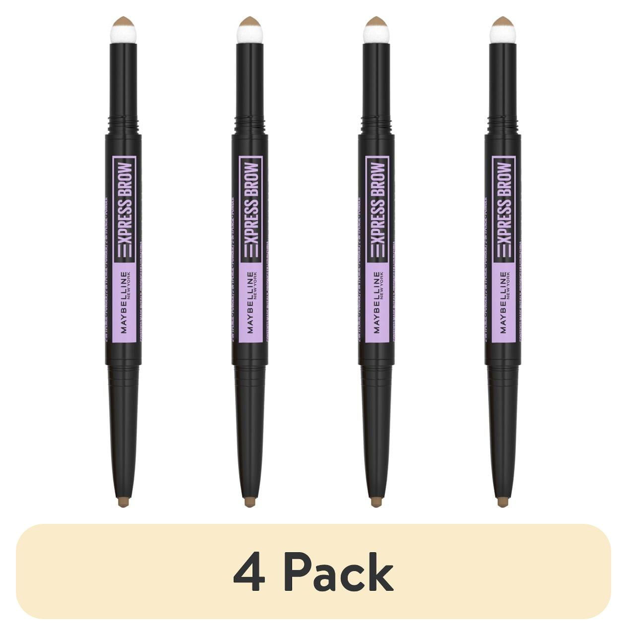(4 pack) Maybelline Express Brow 2-In-1 Pencil and Powder Eyebrow Makeup, Blonde