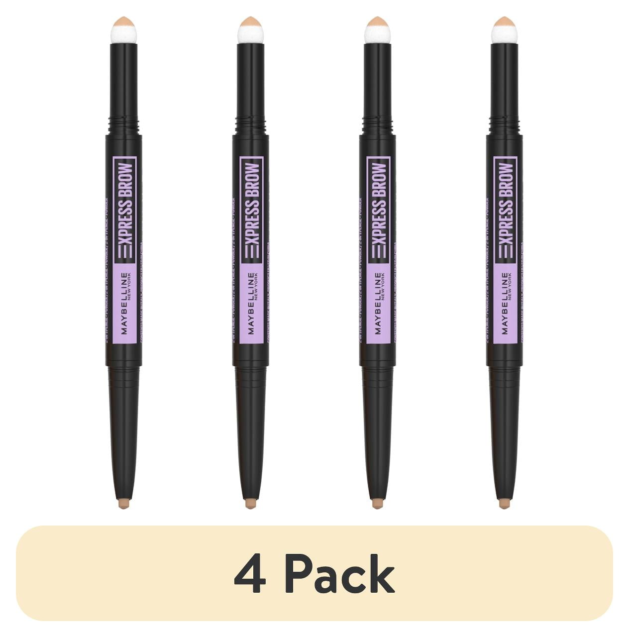 (4 pack) Maybelline Express Brow 2-In-1 Pencil and Powder Eyebrow Makeup, Light Blonde