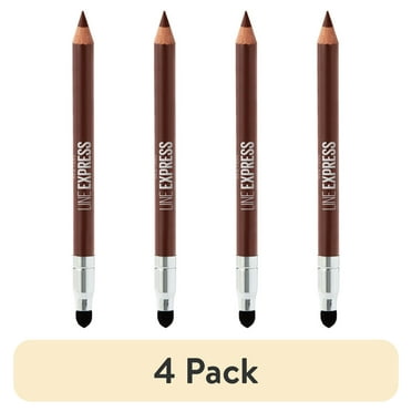 (4 pack) Maybelline Line Express Sharpenable Wood Pencil Eyeliner, Brownish Black